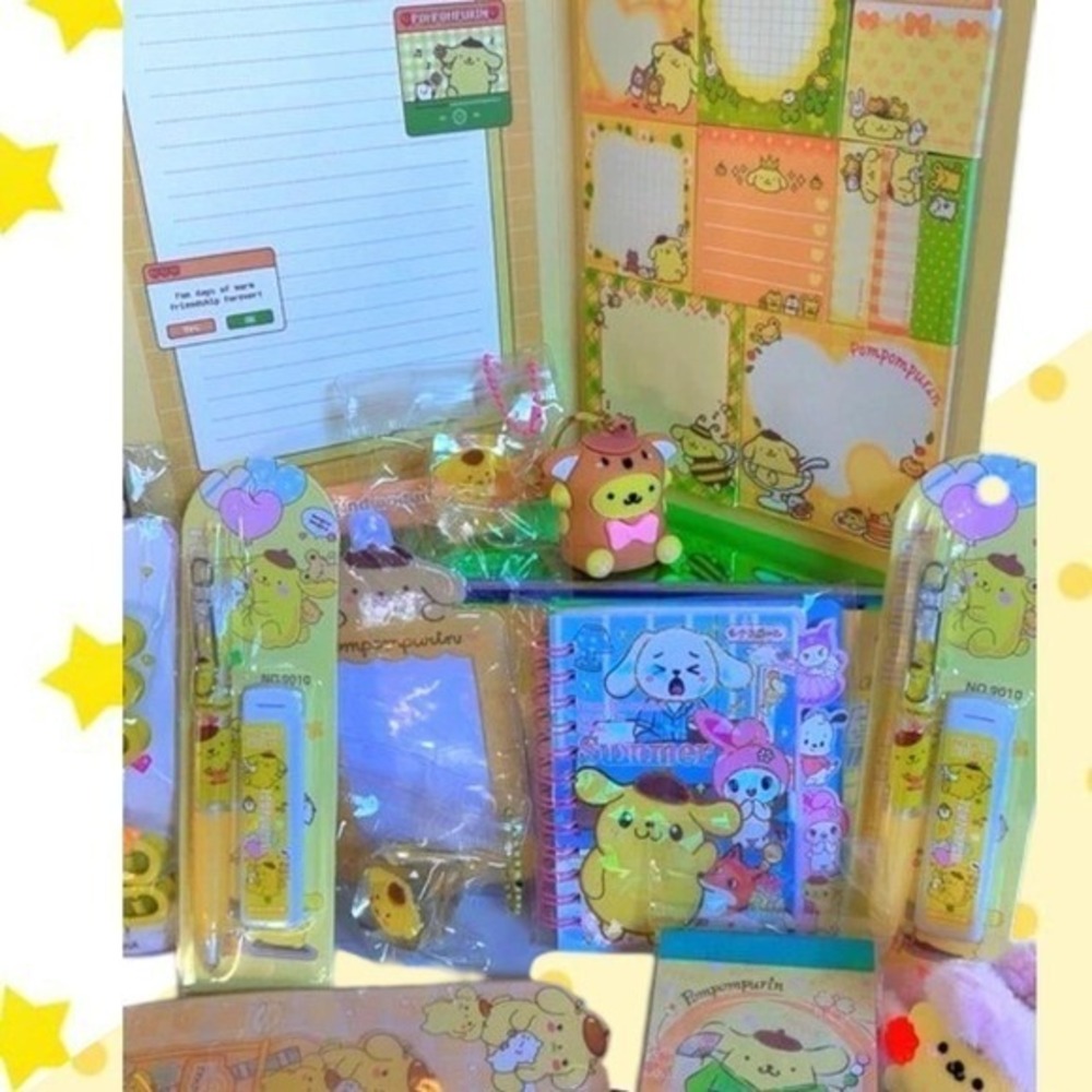 ADORABLE BIG NOTEPAD Pompompurin‎ ACCESSORIES BUNDLE NEW